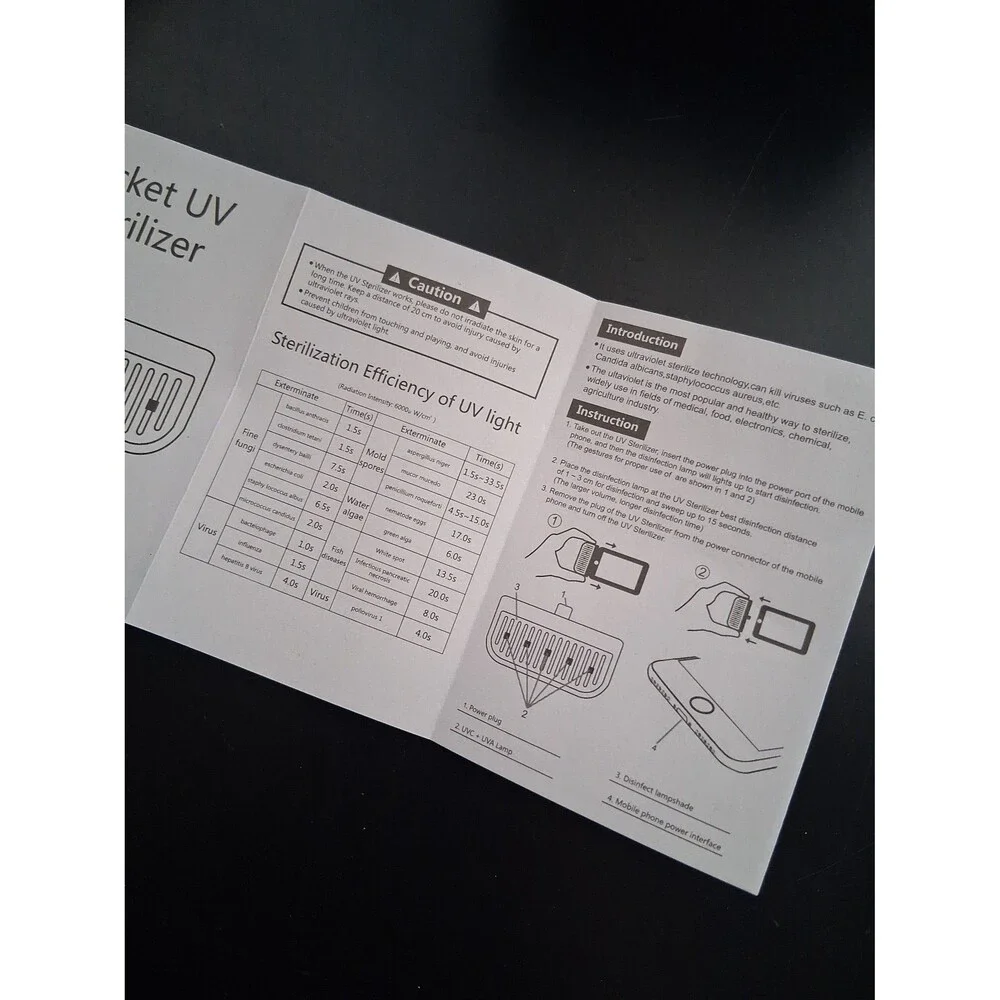 Cell Phone Pocket UV Disinfection Sterilizer UVC + UVA U01
